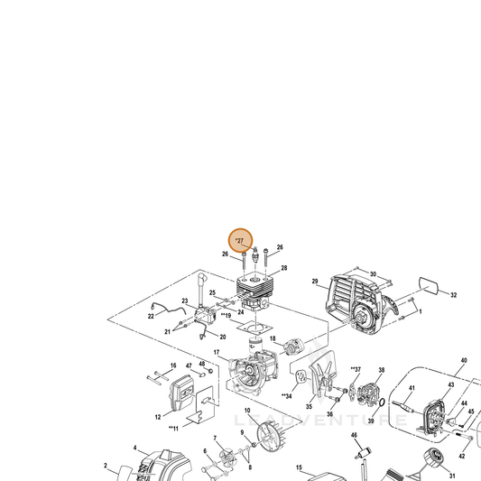 Echo part YH461000000 — IPL diagram snippet (6x zoom, amber highlight)