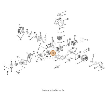 Echo part YH461000010 — IPL diagram snippet (6x zoom, amber highlight)
