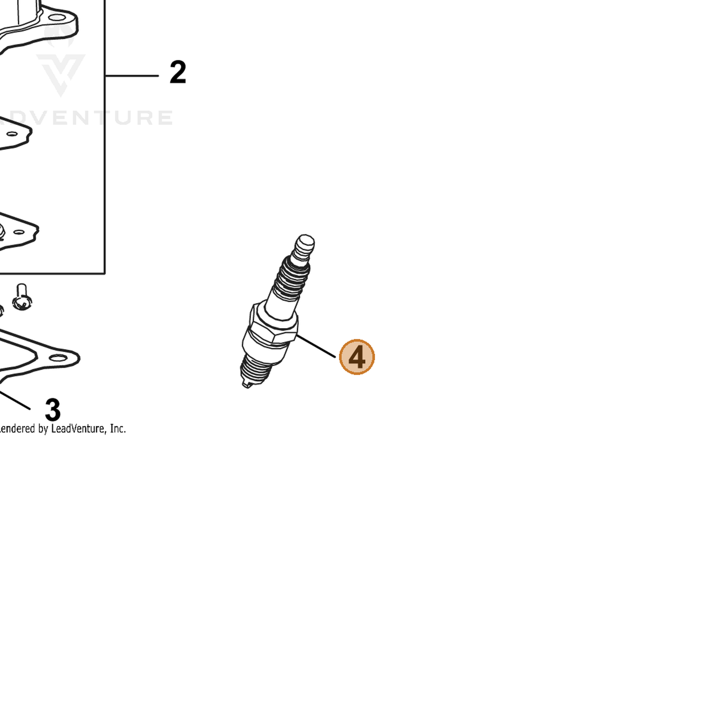 ECHO part YH461000040 — IPL diagram snippet (6x zoom, amber highlight)