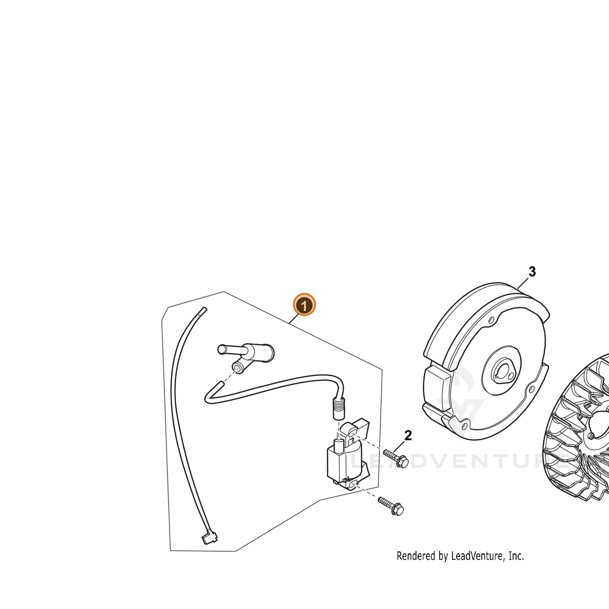 ECHO part YH461000090 — IPL diagram snippet (6x zoom, amber highlight)