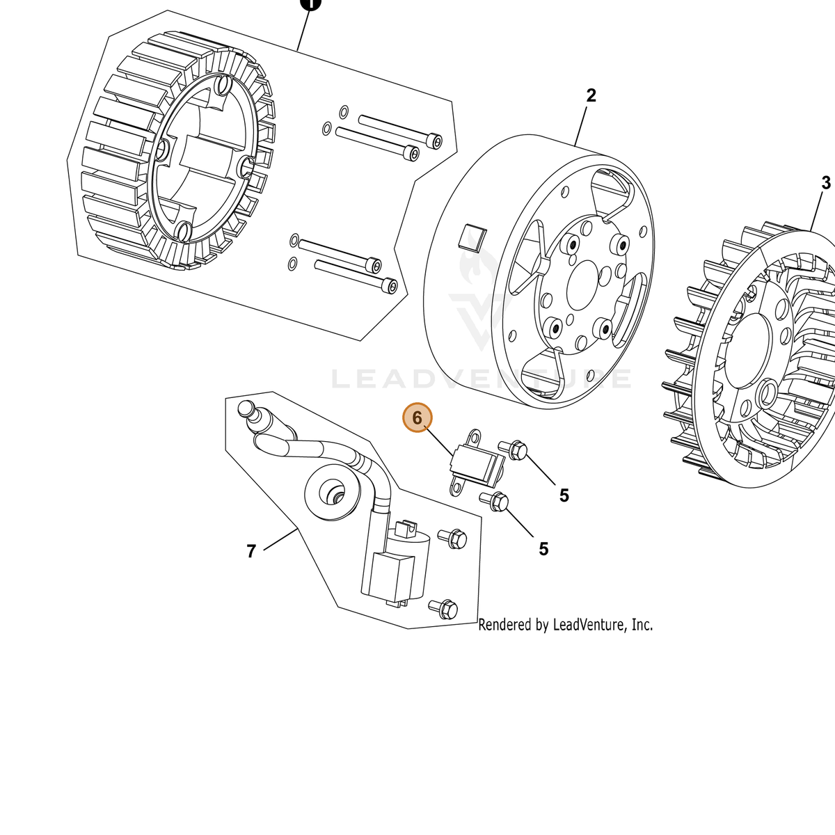 ECHO part YH461000120 — IPL diagram snippet (6x zoom, amber highlight)