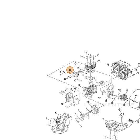 Echo part YH461000170 — IPL diagram snippet (6x zoom, amber highlight)