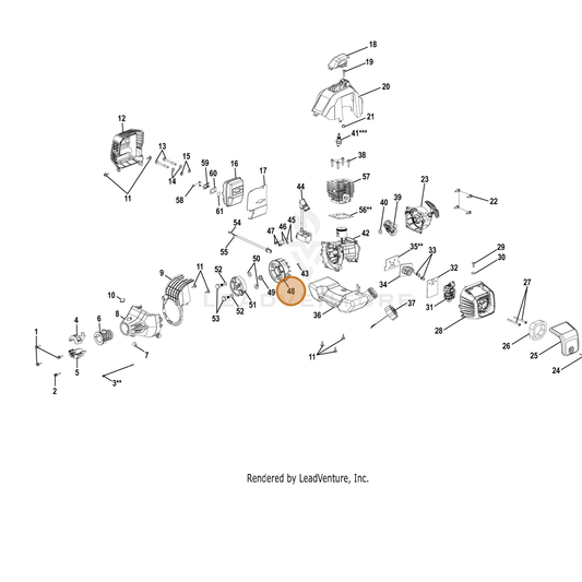 Echo part YH461000200 — IPL diagram snippet (6x zoom, amber highlight)