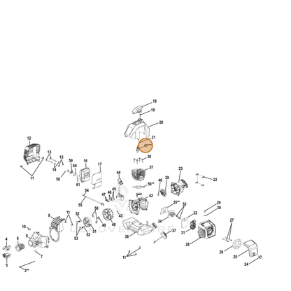 Echo part YH461000210 — IPL diagram snippet (6x zoom, amber highlight)