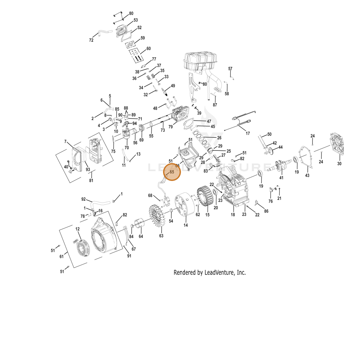 ECHO part YH461000270 — IPL diagram snippet (6x zoom, amber highlight)