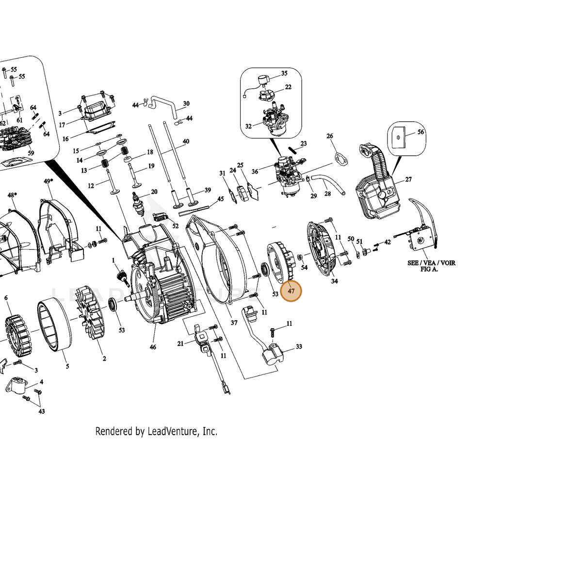 ECHO part YH461000280 — IPL diagram snippet (6x zoom, amber highlight)