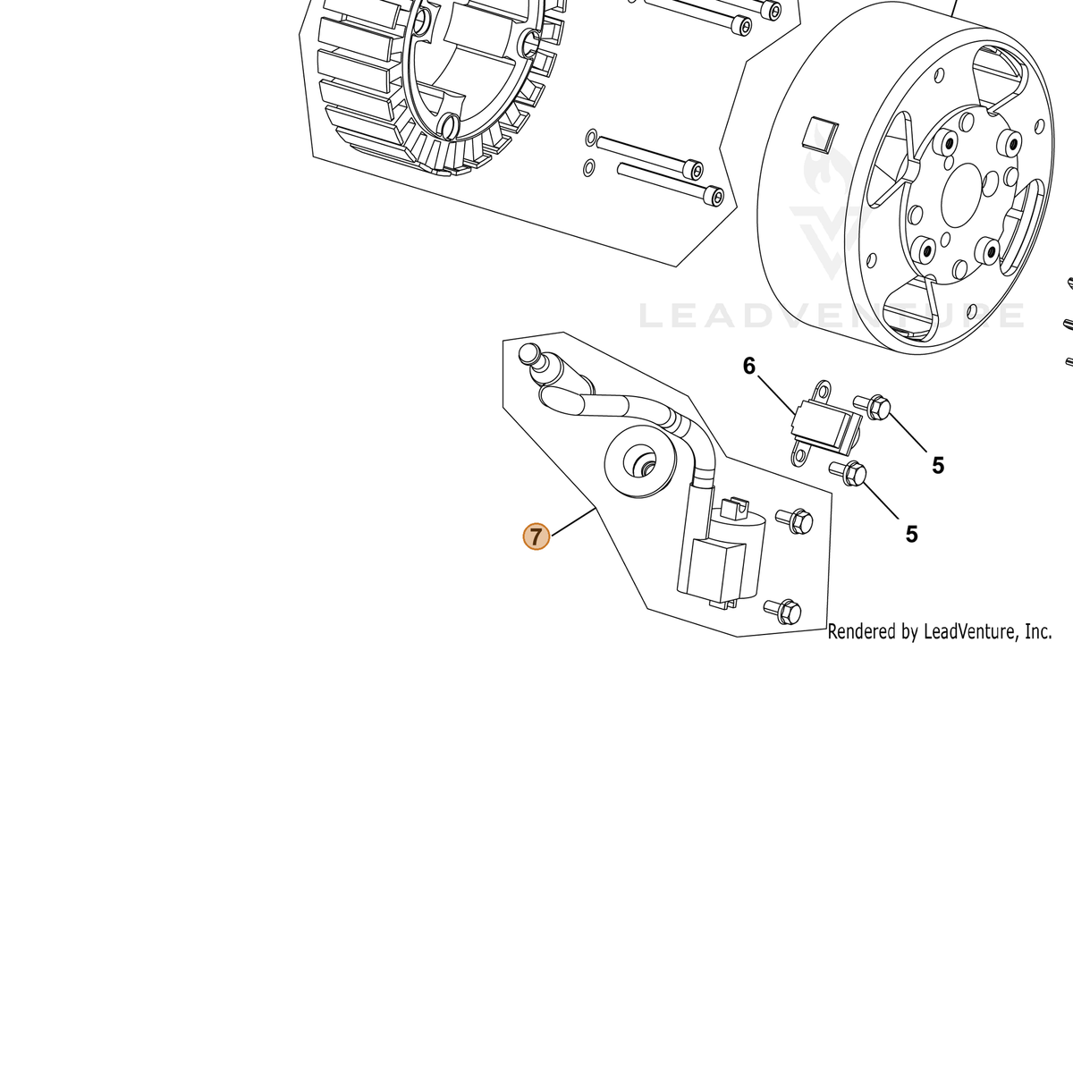 ECHO part YH461000300 — IPL diagram snippet (6x zoom, amber highlight)