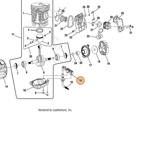 Echo part YH462000010 — IPL diagram snippet (6x zoom, amber highlight)
