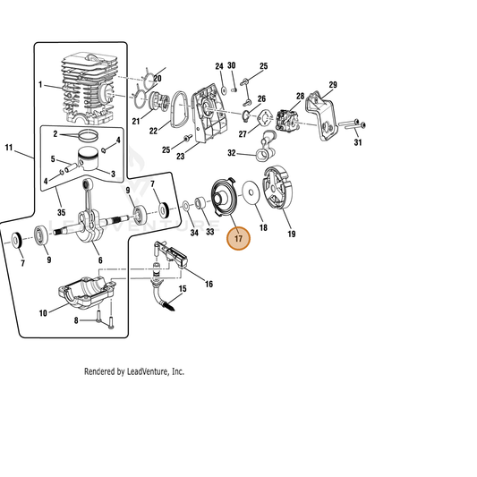 Echo part YH462000020 — IPL diagram snippet (6x zoom, amber highlight)