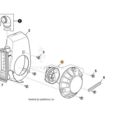ECHO part YH463000010 — IPL diagram snippet (6x zoom, amber highlight)