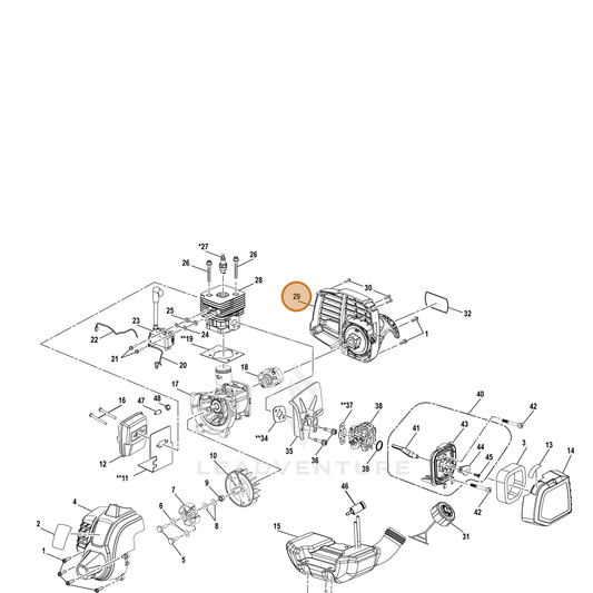 Echo part YH463000120 — IPL diagram snippet (6x zoom, amber highlight)