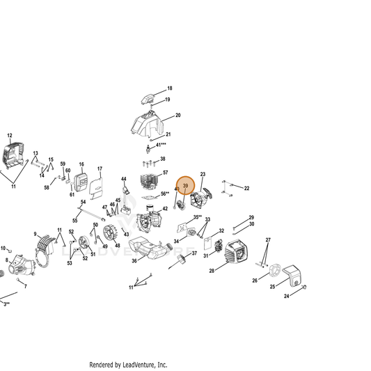 Echo part YH463000140 — IPL diagram snippet (6x zoom, amber highlight)