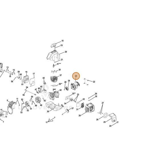 Echo part YH463000160 — IPL diagram snippet (6x zoom, amber highlight)