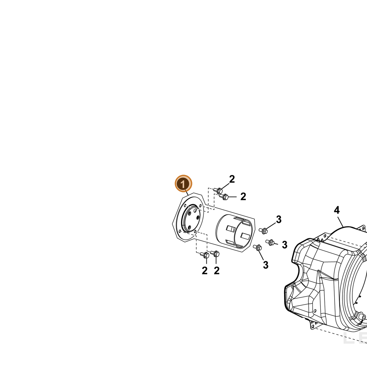 ECHO part YH463000240 — IPL diagram snippet (6x zoom, amber highlight)