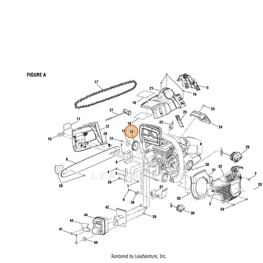 Echo part YH464000010 — IPL diagram snippet (6x zoom, amber highlight)