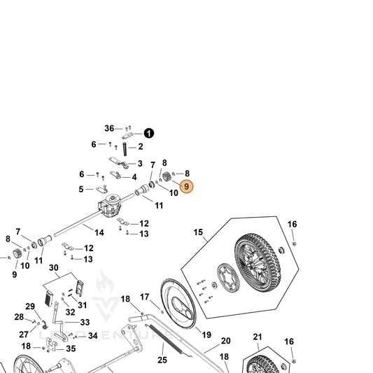 Echo part YH464000050 — IPL diagram snippet (6x zoom, amber highlight)