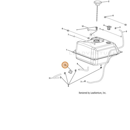 ECHO part YH465000100 — IPL diagram snippet (6x zoom, amber highlight)