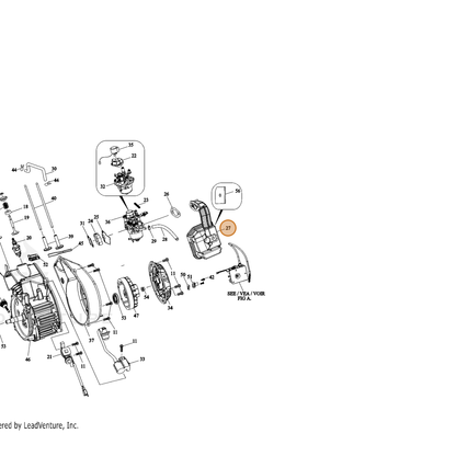ECHO part YH465000110 — IPL diagram snippet (6x zoom, amber highlight)