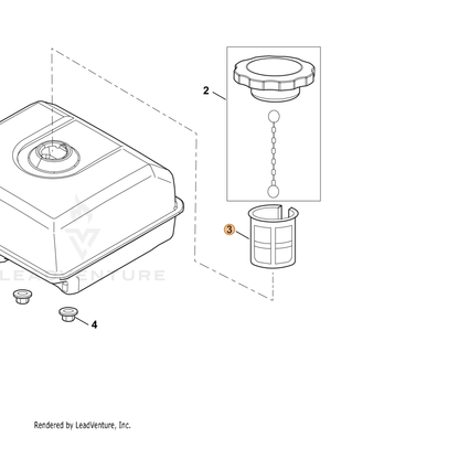 ECHO part YH465000130 — IPL diagram snippet (6x zoom, amber highlight)
