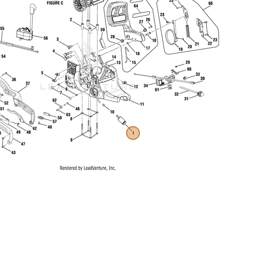 Echo part YH465000140 — IPL diagram snippet (6x zoom, amber highlight)