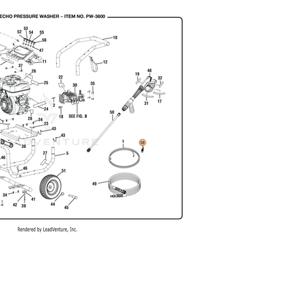 ECHO part YH465000190 — IPL diagram snippet (6x zoom, amber highlight)
