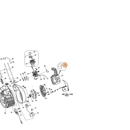 ECHO part YH465000210 — IPL diagram snippet (6x zoom, amber highlight)