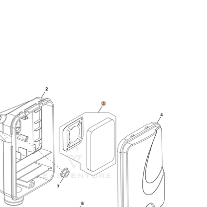 ECHO part YH465000240 — IPL diagram snippet (6x zoom, amber highlight)