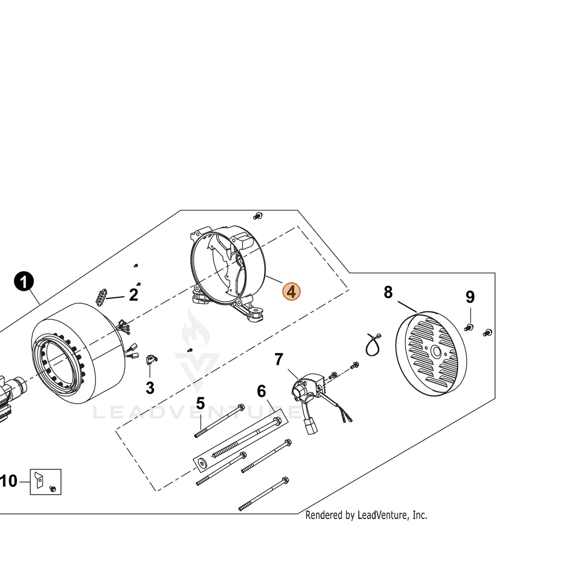 ECHO part YH466000060 — IPL diagram snippet (6x zoom, amber highlight)