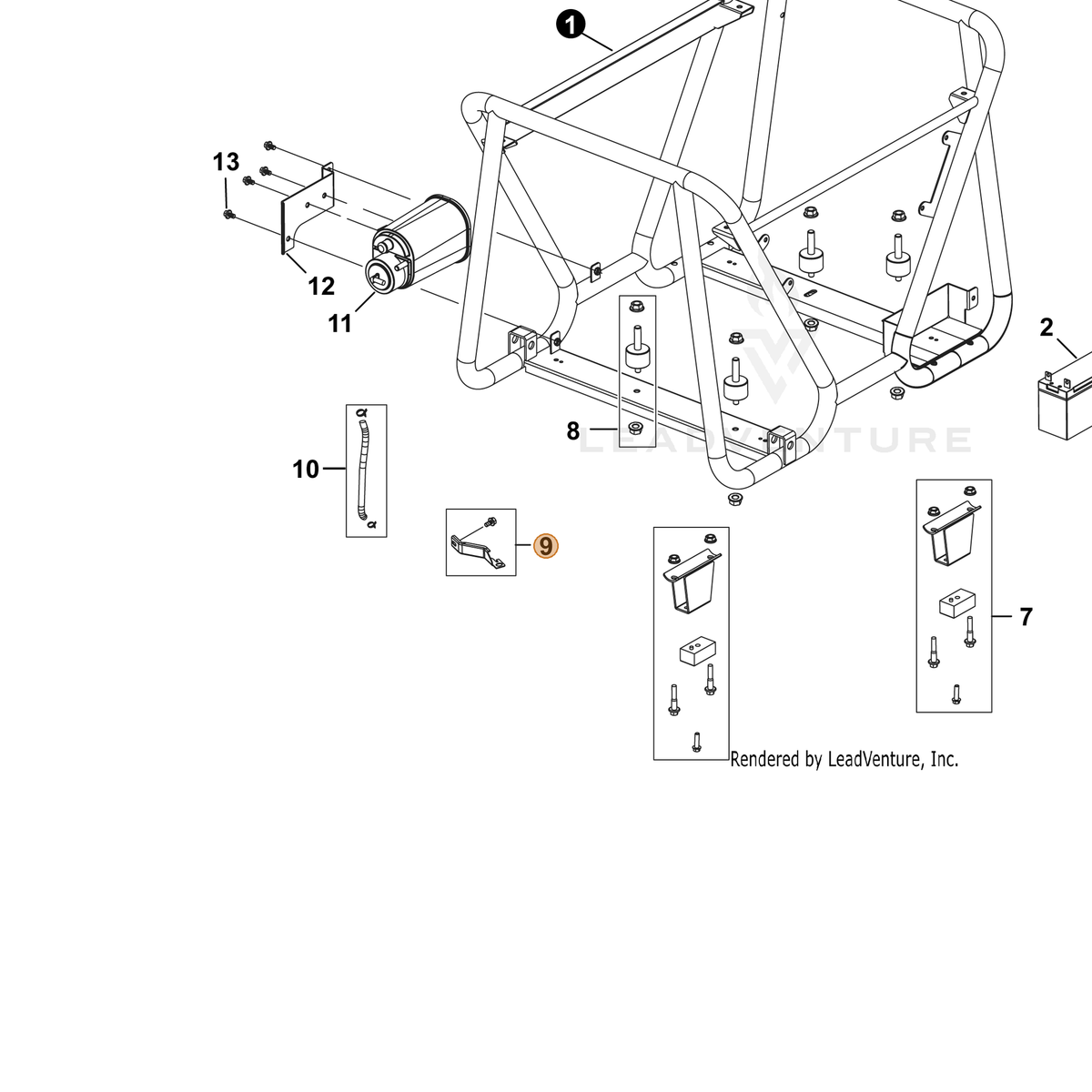 ECHO part YH466000090 — IPL diagram snippet (6x zoom, amber highlight)