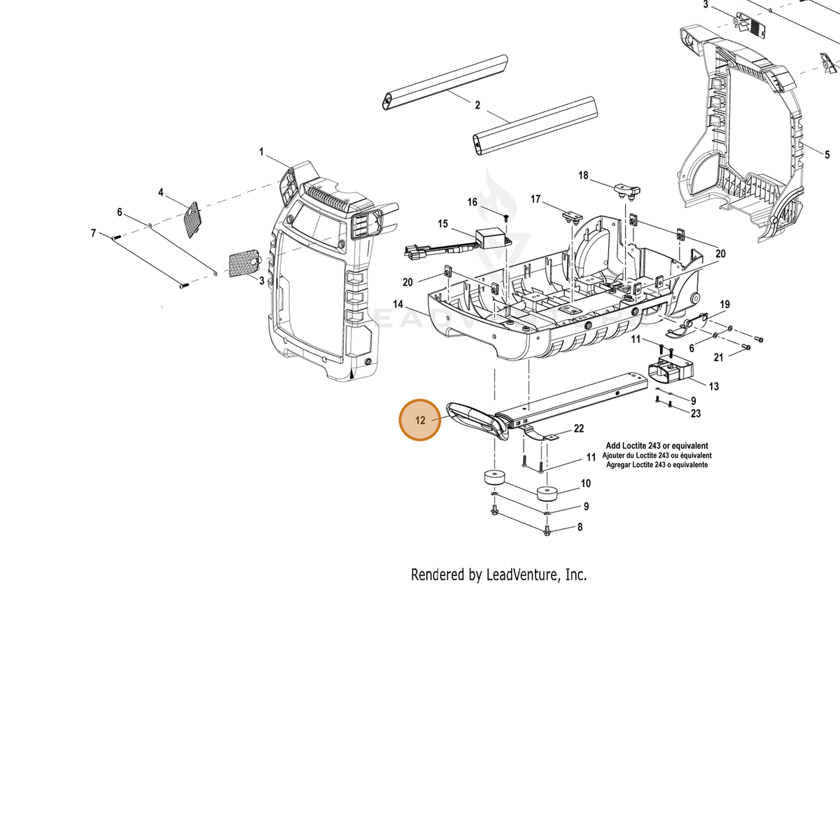 ECHO part YH466000120 — IPL diagram snippet (6x zoom, amber highlight)