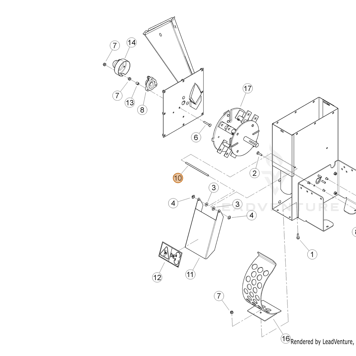 ECHO part YH466000140 — IPL diagram snippet (6x zoom, amber highlight)