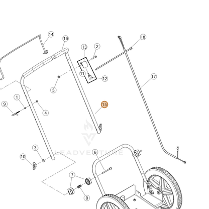 ECHO part YH466000210 — IPL diagram snippet (6x zoom, amber highlight)