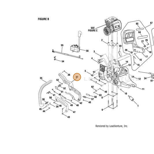 Echo part YH466000230 — IPL diagram snippet (6x zoom, amber highlight)