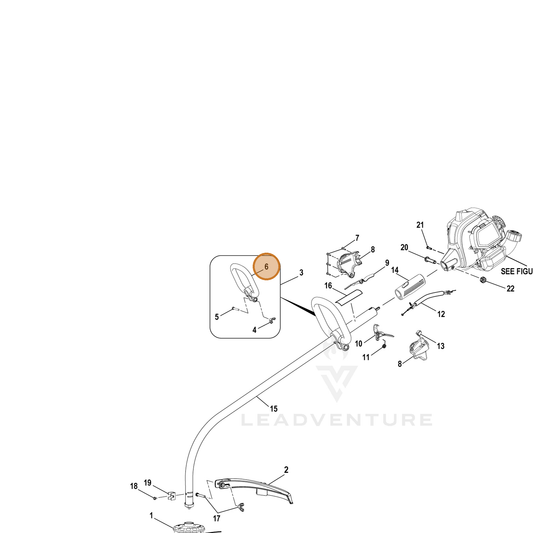 Echo part YH466000250 — IPL diagram snippet (6x zoom, amber highlight)