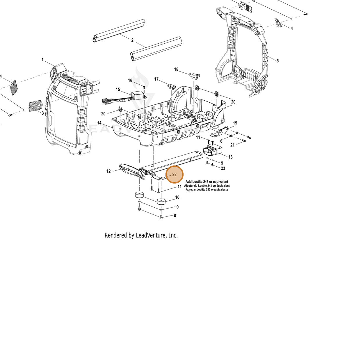 ECHO part YH466000300 — IPL diagram snippet (6x zoom, amber highlight)
