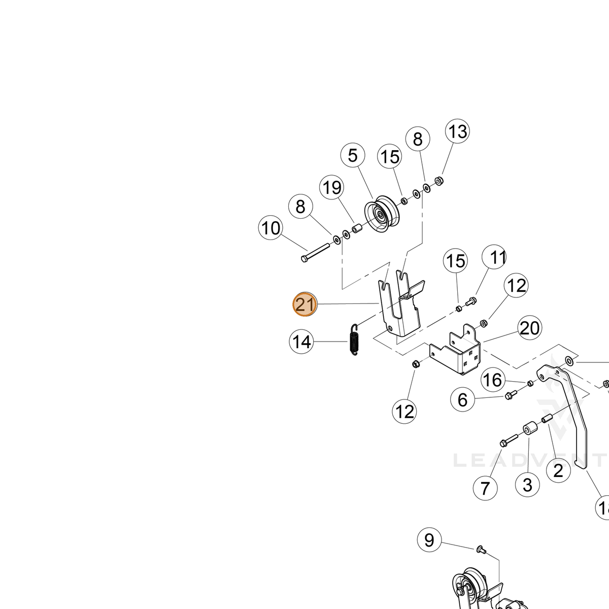 ECHO part YH466000400 — IPL diagram snippet (6x zoom, amber highlight)