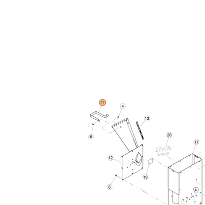 ECHO part YH466000410 — IPL diagram snippet (6x zoom, amber highlight)