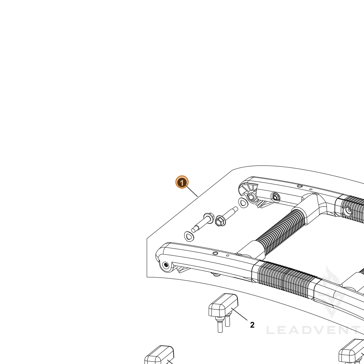 ECHO part YH466000450 — IPL diagram snippet (6x zoom, amber highlight)