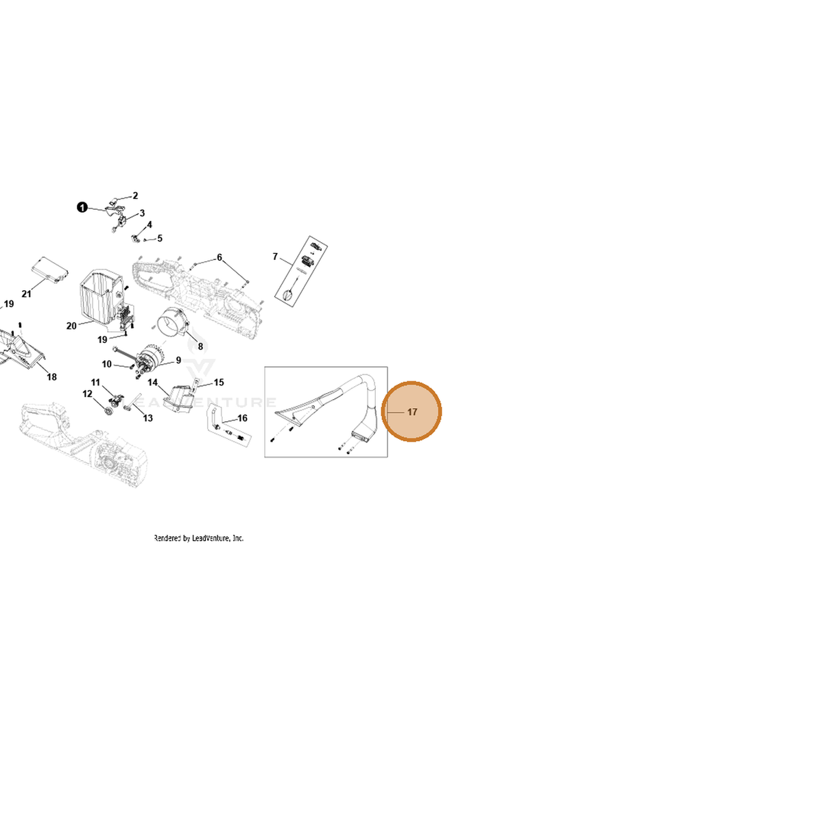 ECHO part YH466000550 — IPL diagram snippet (6x zoom, amber highlight)