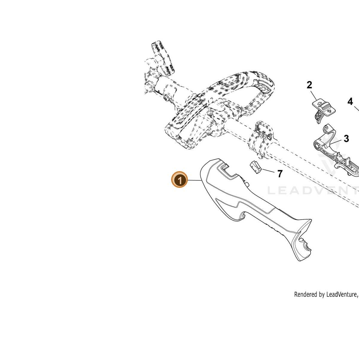 ECHO part YH466000680 — IPL diagram snippet (6x zoom, amber highlight)