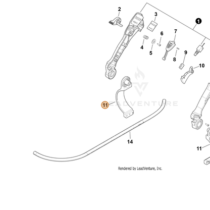 ECHO part YH466000700 — IPL diagram snippet (6x zoom, amber highlight)