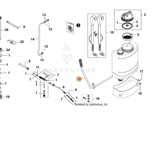 Echo part YH466000740 — IPL diagram snippet (6x zoom, amber highlight)