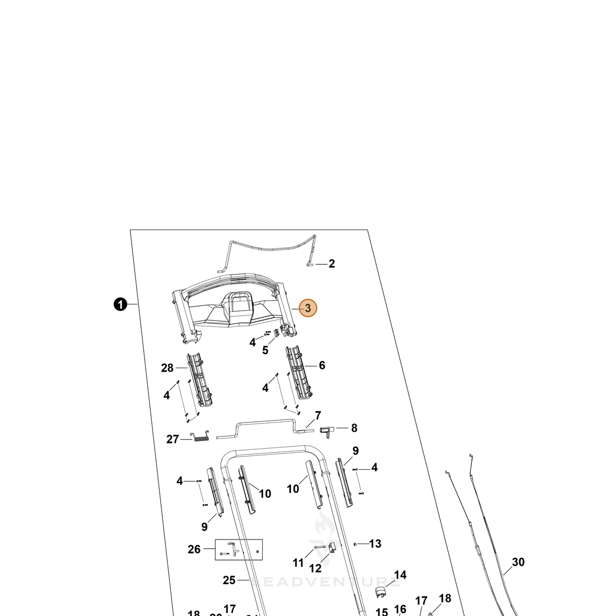 Echo part YH466000910 — IPL diagram snippet (6x zoom, amber highlight)
