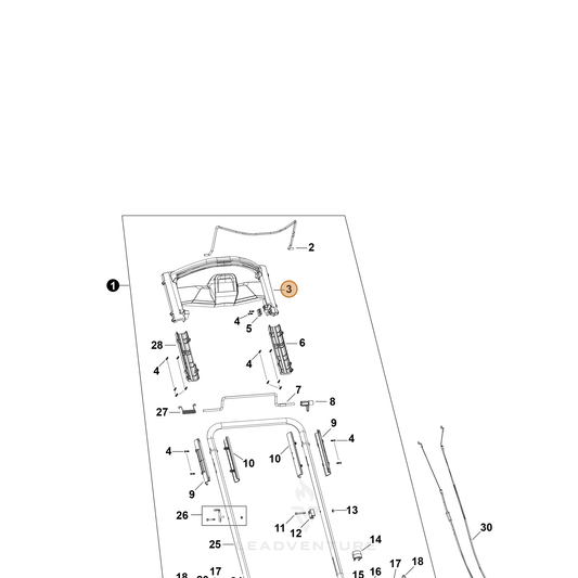 Echo part YH466000910 — IPL diagram snippet (6x zoom, amber highlight)