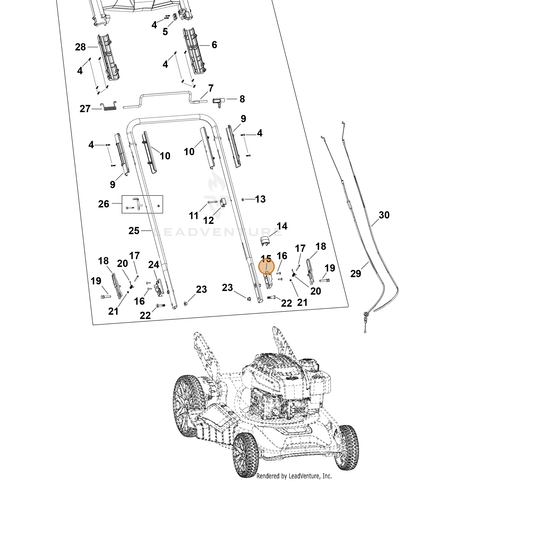 Echo part YH466000950 — IPL diagram snippet (6x zoom, amber highlight)