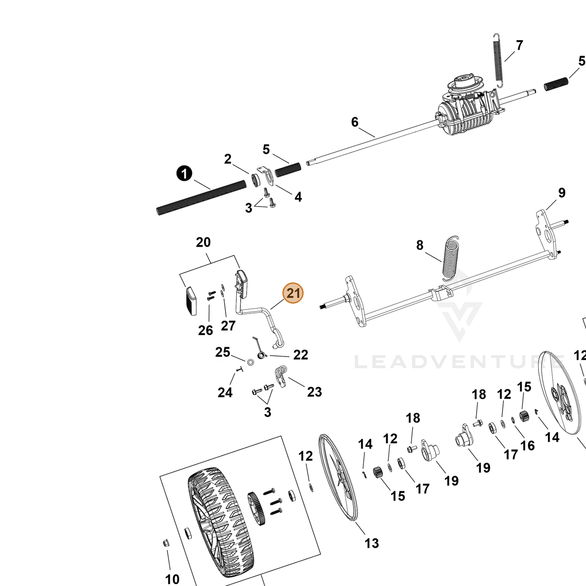 Echo part YH466000990 — IPL diagram snippet (6x zoom, amber highlight)