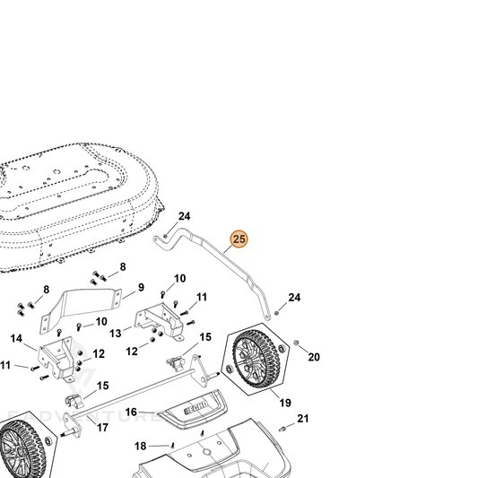 Echo part YH466001000 — IPL diagram snippet (6x zoom, amber highlight)
