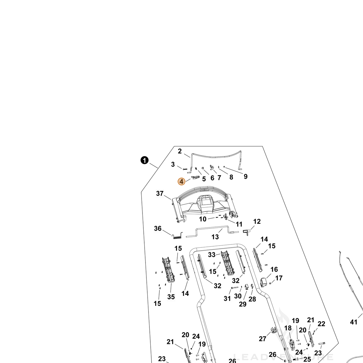 Echo part YH466001040 — IPL diagram snippet (6x zoom, amber highlight)