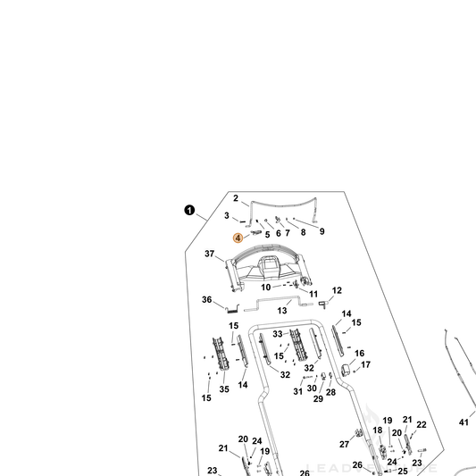 Echo part YH466001040 — IPL diagram snippet (6x zoom, amber highlight)