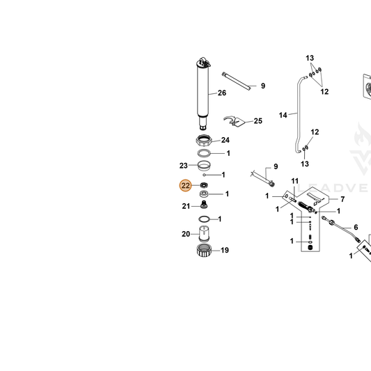Echo part YH466001960 — IPL diagram snippet (6x zoom, amber highlight)